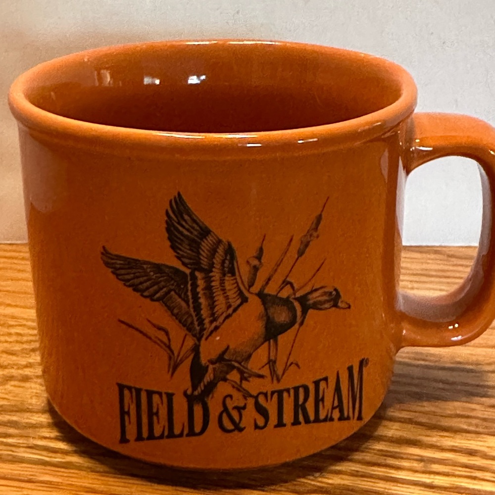 Field & Stream Rustic Vibrant Orange Mug With Mallard Duck 31705